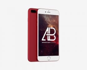 Red iPhone 7 Plus mockup