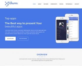 Topapps free landing page template