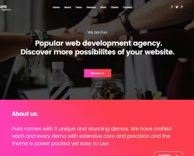 Pura – free landing page